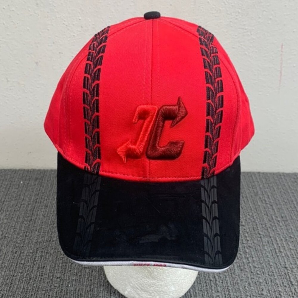 Stoops Freightliner Baseball Hat Cap Mens OSFA Red Black Tread Faux Suede Brim